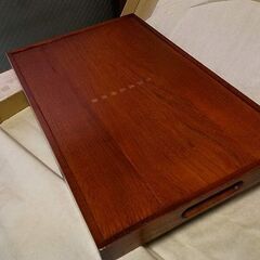 天然ケヤキ木製、#漆器長角膳（トレー）新品の画像