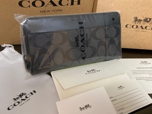 コーチ　財布　未使用シグネチャーブラック　