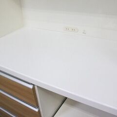 キッチンボード Glace ナチュラルカラー ハイグロス 幅90cm モイス ハイタイプ ソフトクローズ 食器棚   中古家具 店頭引取歓迎 R4817)