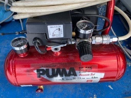 【ホース・ノズル付き】エアーコンプレッサー4Ｌ