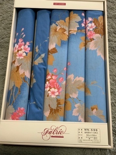 新品未使用　夏用青色座布団カバー　5枚 箱ではなく、簡易包装で発送させて頂きます。