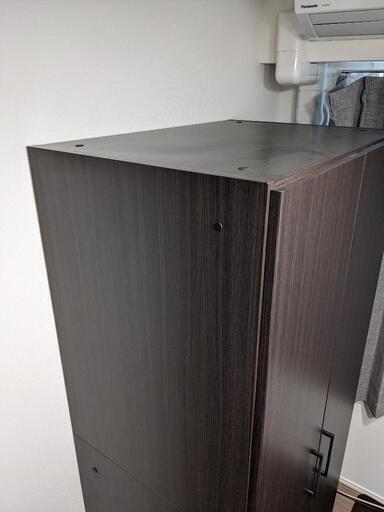 ワードローブ　ニトリ　ダークブラウン