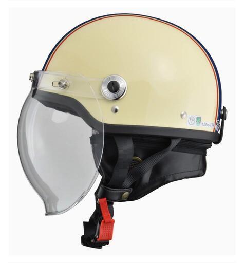 女性の方オススメ 新品 ハーフヘルメット CROSS CR-760 アイボリー×ネイビー