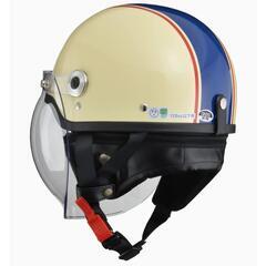 女性の方オススメ 新品 ハーフヘルメット CROSS CR-760 アイボリー×ネイビーの画像