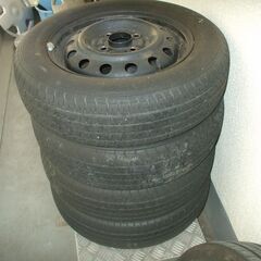 DBAーＨ８２Ｗ　ekワゴン純正ホイール中古　ホイールカバー付き...