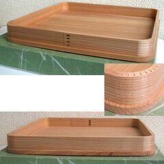  未使用品★茶道具 懐石 藤井大与作 杉八寸 約23.5cm 紙箱付き　角盆 四方盆 木製 ☆ PayPay(ペイペイ)決済可能 ☆ 札幌市 豊平区 平岸の画像