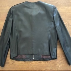 レディス　シープレザー　ノーカラージャケットの画像