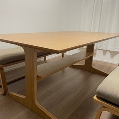 ８ヶ月使用　【美品】無印良品　ダイニングテーブルセット　145cm オーク材 無印良品／ダイニングテーブルセット