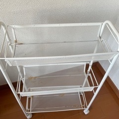 ニトリ　キャスター付き収納ラック　ホワイトの画像