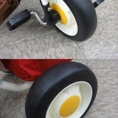【売切り】 美品 idea Disny ディズニー くまのプーさん 幼児用 三輪車 ポップアップカーゴ アシストグリップ 日よけ付の画像