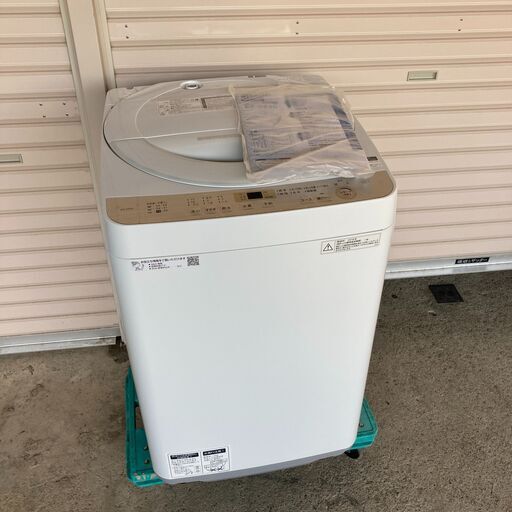 SHARP 全自動電気洗濯機 6.0kg 2018年製 ES-GE6C-W シャープ 洗濯機