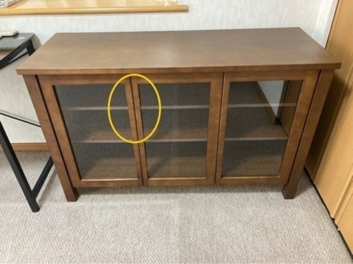 無印良品 ウォールナット材キャビネット大ガラス扉幅120×奥行40×高さ83cm