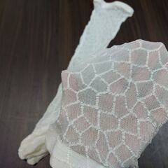 白レース風ニーハイタイツ【中古】の画像