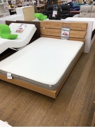 LK-104【ご来店頂ける方限定】ニトリ　ダブルベッド　ナチュラルフレーム