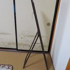 スタンドミラー　姿見　立ち鏡　こげ茶の画像