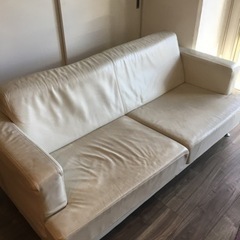 【間もなく終了1/23までに引取可能な方】本革二人掛けソファ　★...