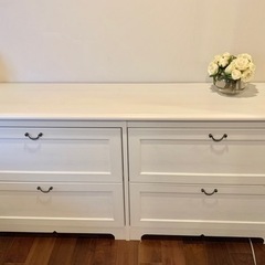 IKEA キャビネット☆ホワイト☆引出し×4 引取りのみ