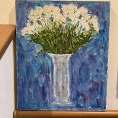 油絵　花瓶
