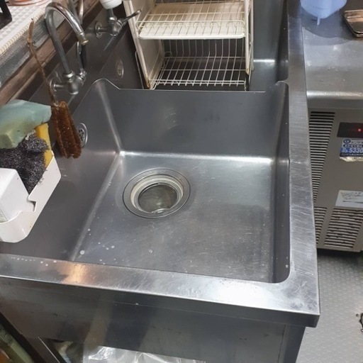 ソイルド2槽シンク スノコ付き W1200xD650xH820 ステンレス製 業務用 流し台 洗い場 厨房什器 ソイルドシンク 二槽シンク