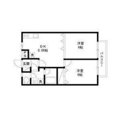 本八幡駅　大和田5　2DK　礼金0　ﾍﾟｯﾄ可　ｵｰﾙ洋室　ﾓﾆ...