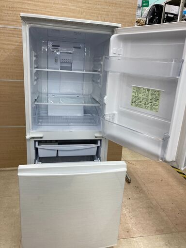管理番号JTH-24 中古　動作確認済み　2ドア冷蔵庫 SHARP　シャープ　SJ-14X-W　137リットル　右開き