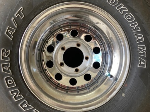33×12.50R15 6PR     8.5J  鉄製メッキホイール。　ホイールメーカー不明、中古品