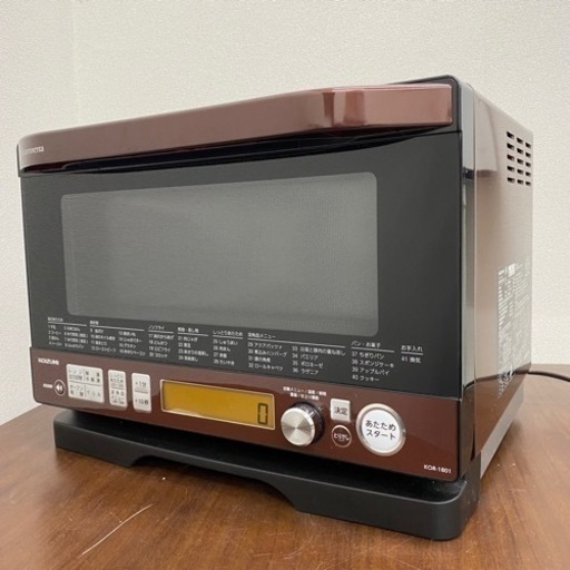 2/16 終 KOIZUMI オーブンレンジ KOR-1801 Gourmena 2017年製 レッド 電子レンジ 料理 調理 グルメナ コイズミ 菊E