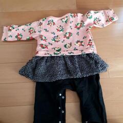 子供　80　裏起毛　ロンパース　女の子の画像