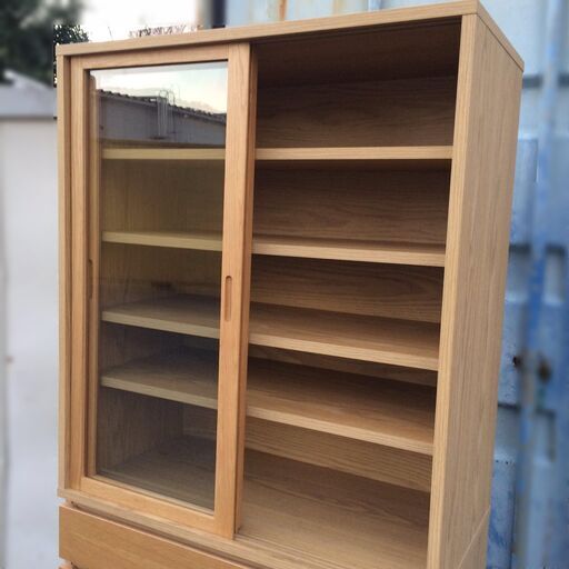 J757 良品計画 MUJI 無印良品　良品計画 木製カップボード　オーク材　キッチンボード　  レンジボード　レンジ台　食器棚 　ク