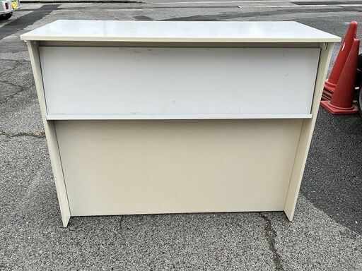 PLUS プラス ハイ カウンター テーブル スチール レジ台 サロン 受付 什器 雑誌置き SC-H12-T USED 中古