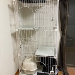 キャットケージ　３段　+おまけの猫皿