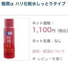 定価1100円　極潤アルファ　化粧水の画像
