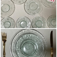 食器④新品【Demain】８枚セット／イタリア食器ドマンガラス皿...