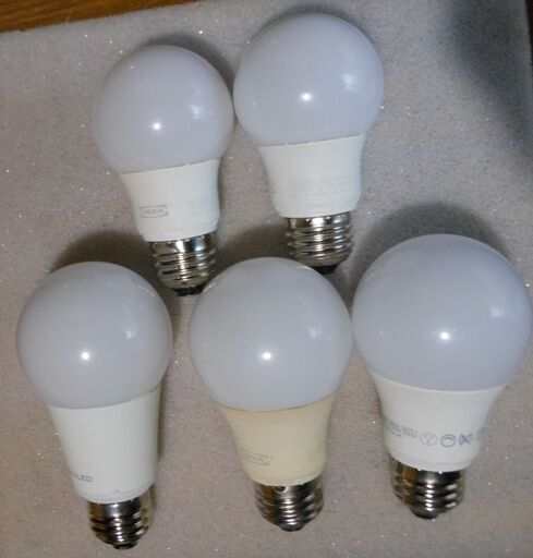 IKEA　イケア　LED電球　普通サイズ３個　Mサイズ２個
