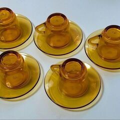 石塚硝子 adelex カップ&ソーサー5セット