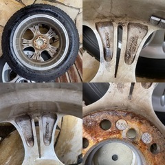 スタッドレス (ブリヂストン) & アルミホイール 4本セット 215/60R17の画像