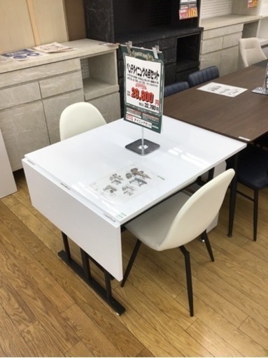 LK-117【ご来店頂ける方限定】新入荷　アウトレット　ベンチダイニング4点セット　白