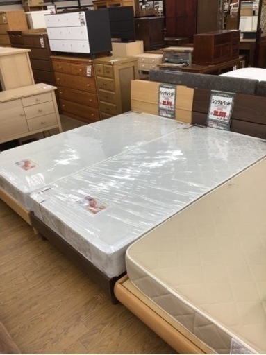 LK-118【ご来店頂ける方限定】新入荷　限定2台　アウトレット　シングルベッド　ブラウン　ナチュラル