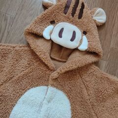 西松屋☆イノシシカバーオール·ロンパース［50-70サイズ］定価約1800円の画像