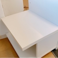 白 PCデスク プリンター収納付きの画像