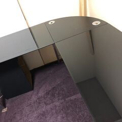 【商談中】L字PCデスク ガラス ブラック 
