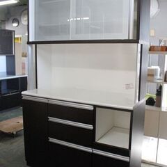 ニトリ キッチンボード ソフィー 幅120 ソフトクローズ ダークブラウン木目調 2014年製 NITORI  中古家具 店頭引取歓迎 R4899)