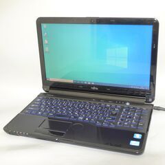 新品SSD 日本製 中古良品 黒 ノートパソコン 15.6型 富士通 AH54/H 第3世代Core i5 8GB Blu-ray 無線 Wi-Fi カメラ Windows10 Office