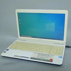 即使用可 ホワイト ノートパソコン 15.6型 東芝 dynabook EX/56MWH 中古良品 Core i3 4GB DVDマルチ 無線LAN Wi-Fi Windows10 Office