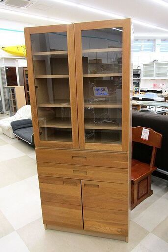 札幌市/清田区　unico/ウニコ  HUTTE ヒュッテ 食器棚 カップボード キッチンボード オーク材 北欧