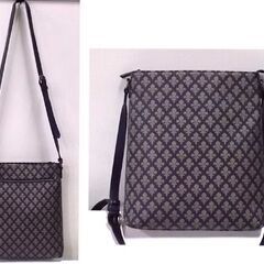 PATRICK COX 総柄 ショルダーバッグ マチなし PVCレザー ブラウン系 パトリックコックス 札幌市東区 新道東店の画像