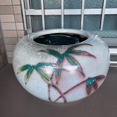 【受渡完了】レトロ　火鉢　金魚鉢　睡蓮鉢　鉢カバーの画像