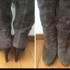 JILL STUARTスエードロングブーツ(チャコールグレー)　の画像