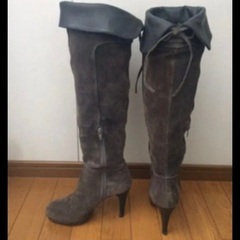 JILL STUARTスエードロングブーツ(チャコールグレー)　の画像