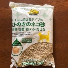 トイレに流せるタイプのひのきの猫砂